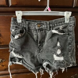 SO Gray Jean Shorts Distressed Cut-Off Style